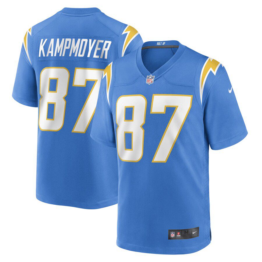 Men Los Angeles Chargers #87 Hunter Kampmoyer Nike Powder Blue Game Player NFL Jersey